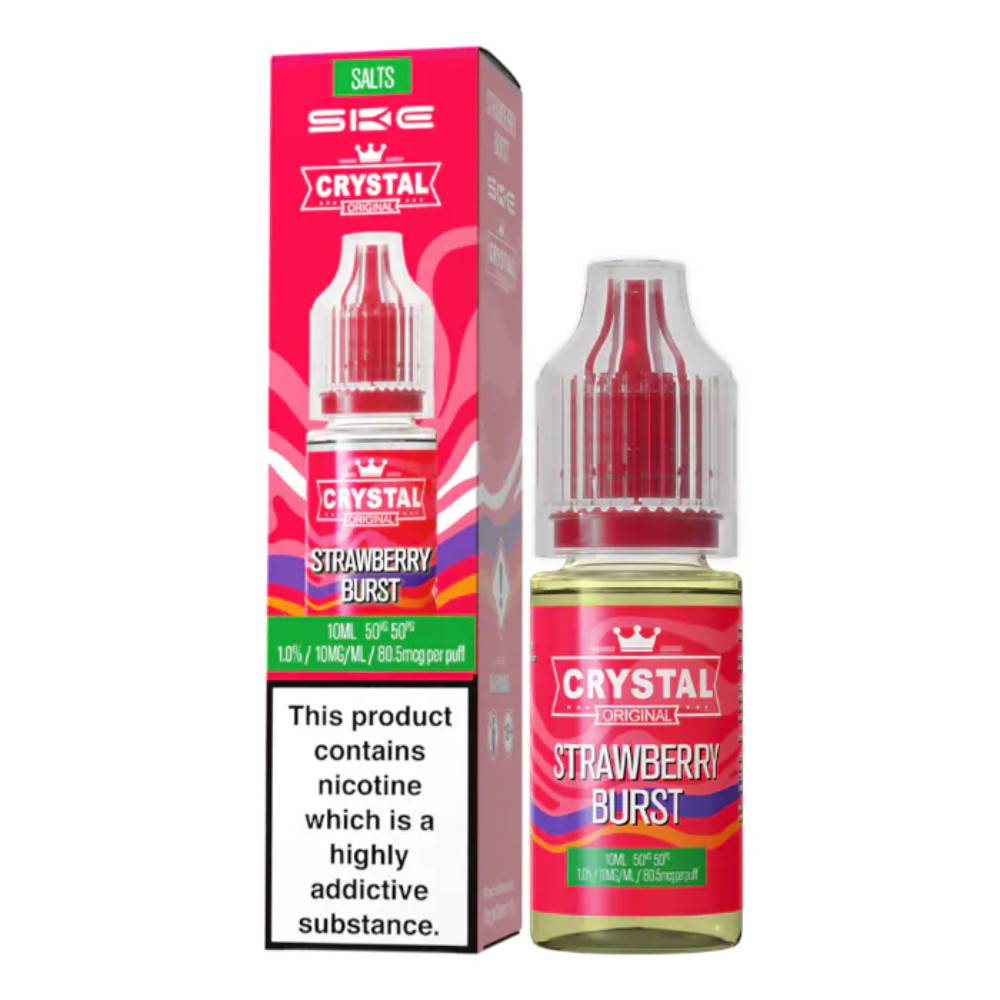 Ske Crystal Nic Salts E-Liquids 10ml Box of 10 Strawberry Burst 20mg