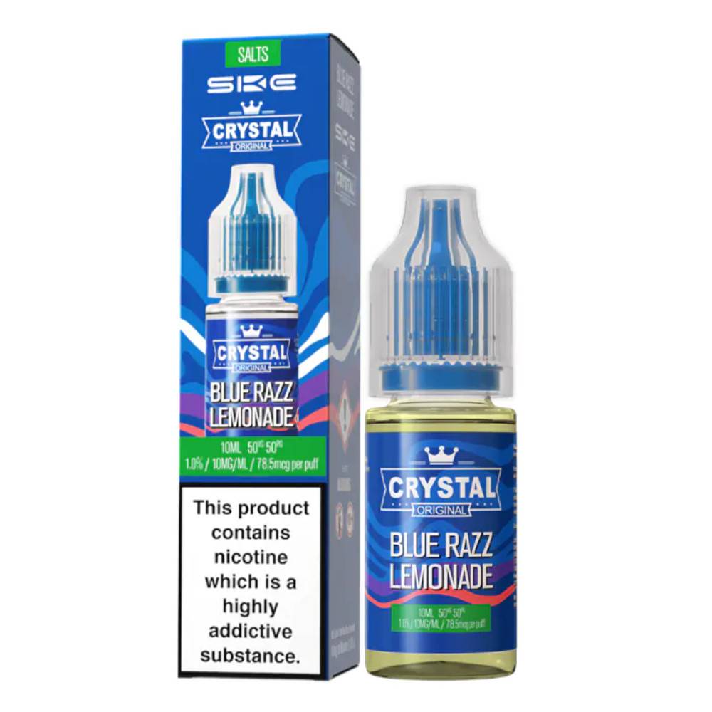 Ske Crystal Nic Salts E-Liquids 10ml Box of 10 Blue Razz Lemonade 20mg