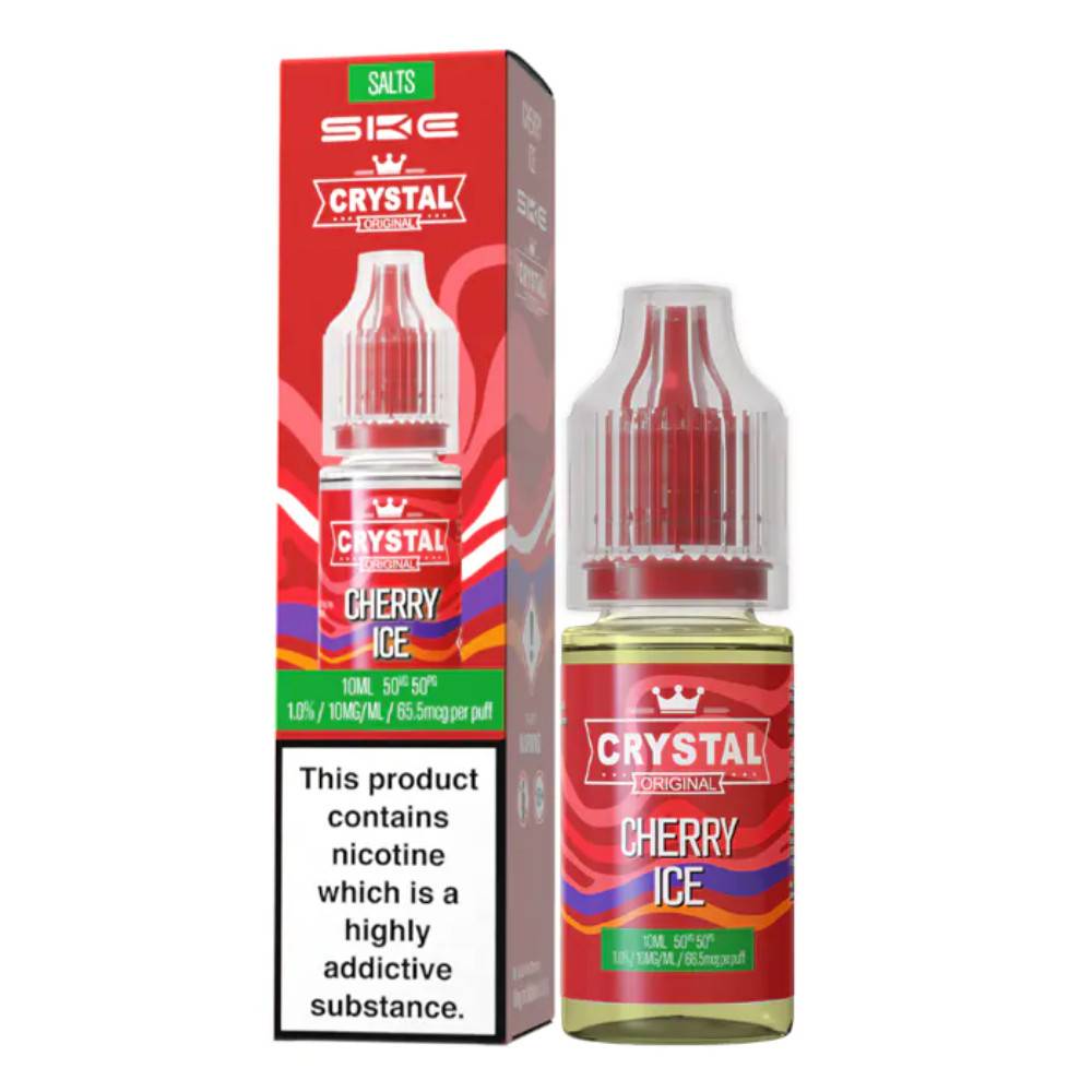 Ske Crystal Nic Salts E-Liquids 10ml Box of 10 Cherry Ice 20mg
