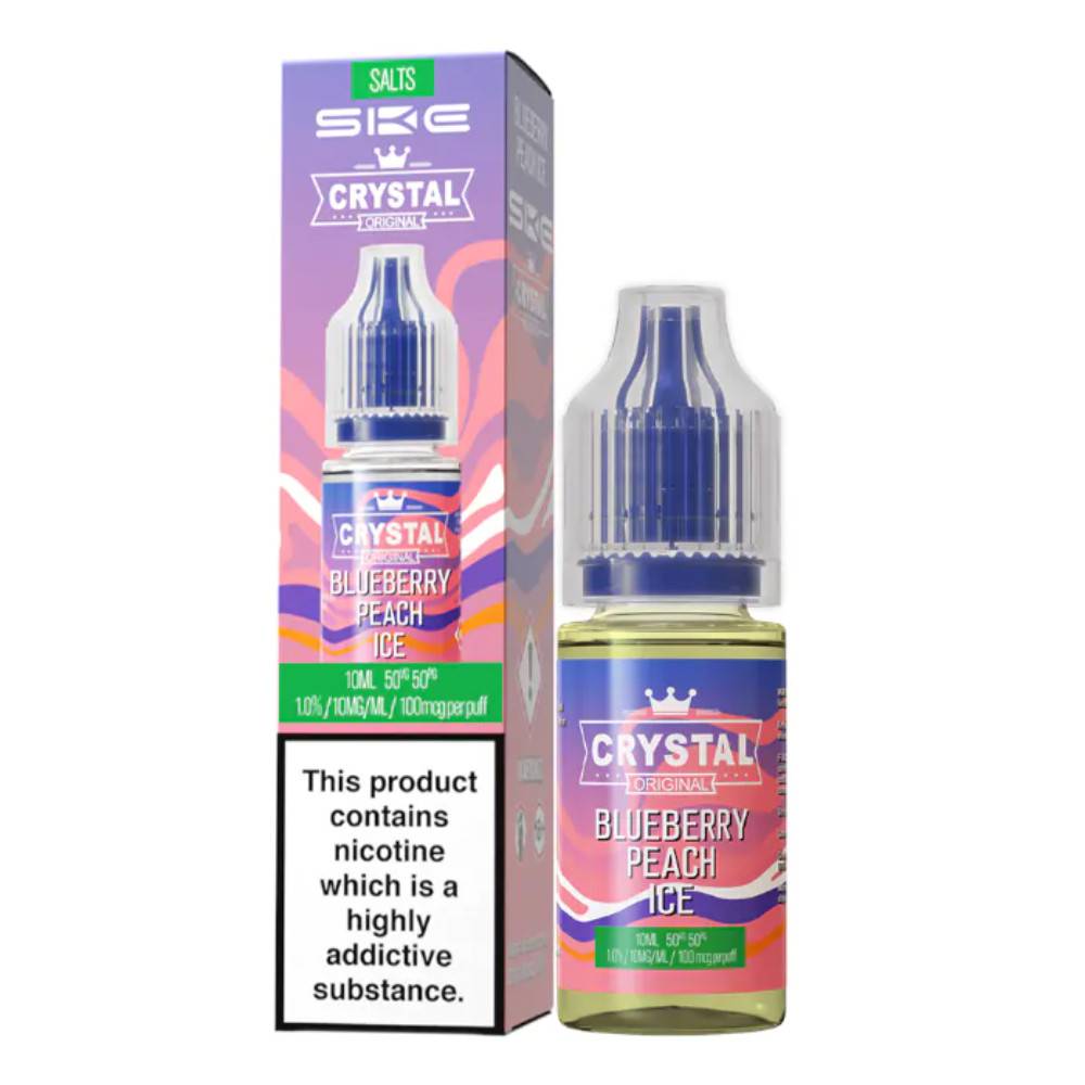 Ske Crystal Nic Salts E-Liquids 10ml Box of 10 Blueberry Peach Ice 20mg