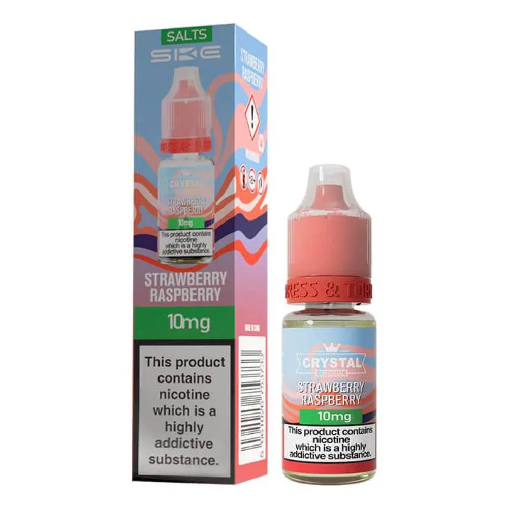Ske Crystal Nic Salts E-Liquids 10ml Box of 10 Strawberry Raspberry 20mg