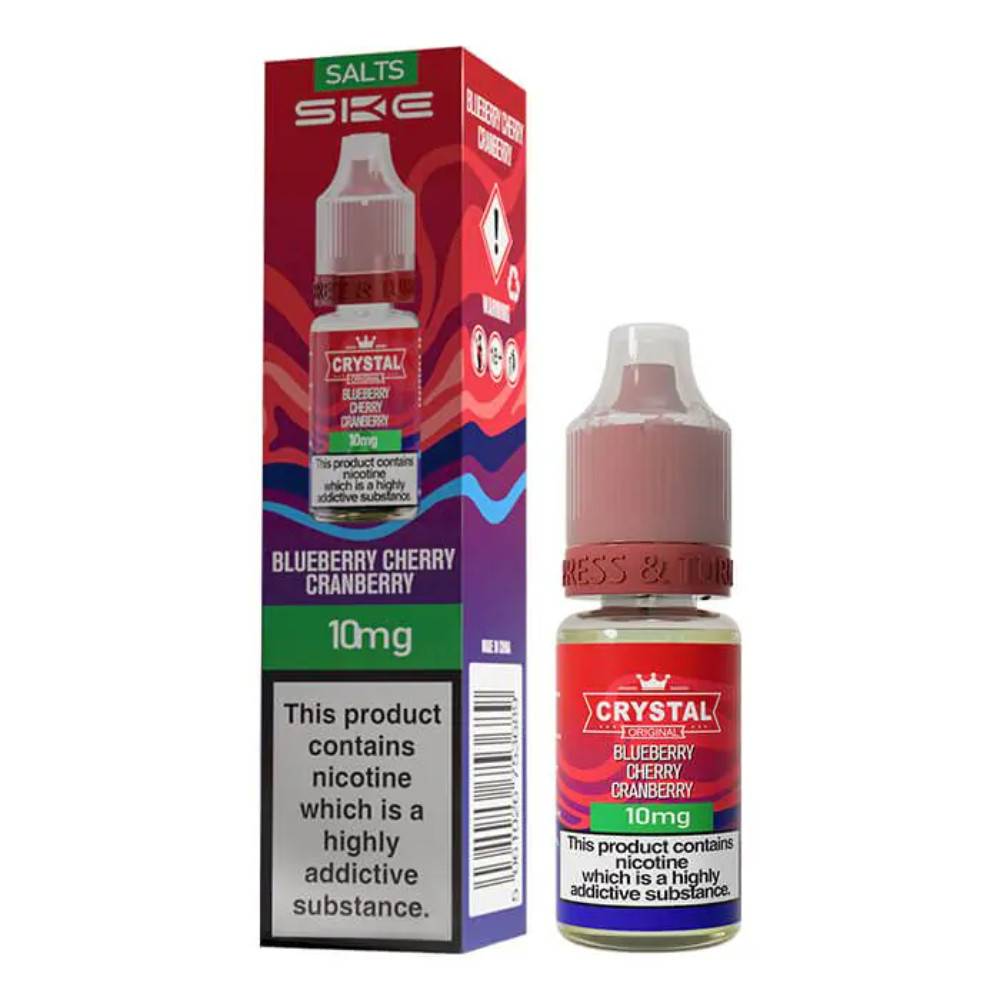 Ske Crystal Nic Salts E-Liquids 10ml Box of 10 Blueberry Cherry Cranberry 20mg