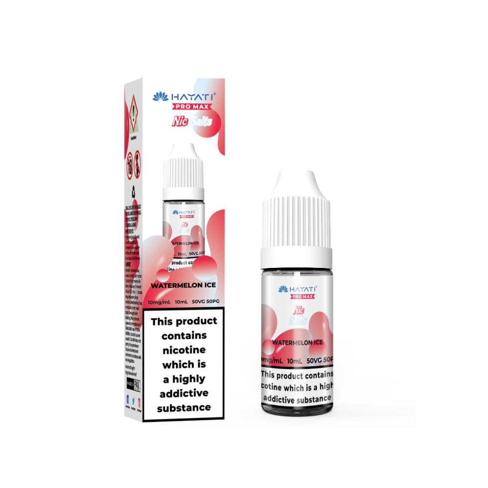 Hayati Pro Max Nic Salts E-Liquids 10ml Box of 10 Watermelon Ice 10mg