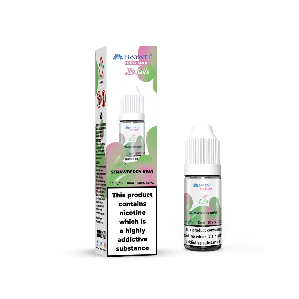 Hayati Pro Max Nic Salts E-Liquids 10ml Box of 10 Strawberry Kiwi 10mg