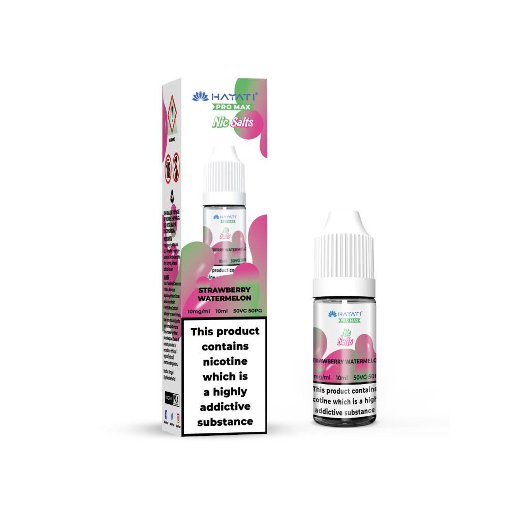 Hayati Pro Max Nic Salts E-Liquids 10ml Box of 10 Strawberry Watermelon 20mg