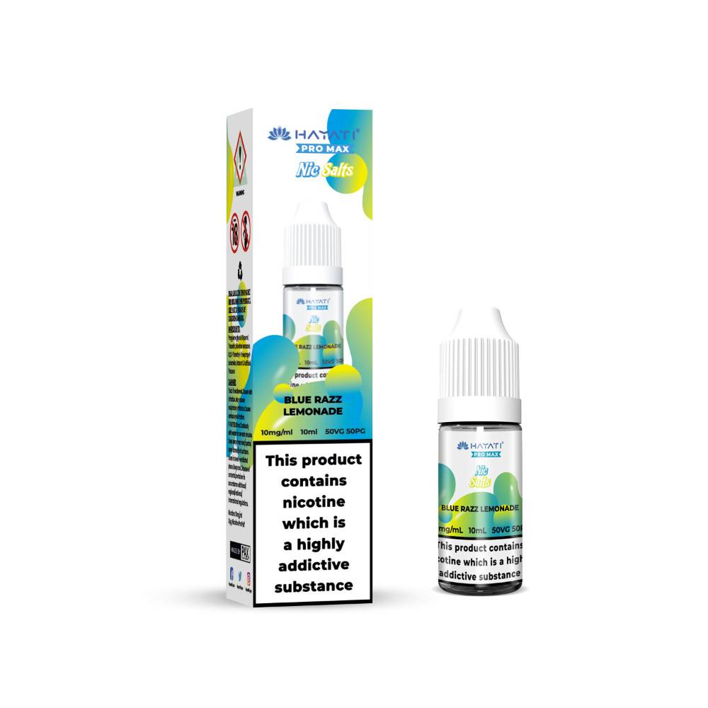 Hayati Pro Max Nic Salts E-Liquids 10ml Box of 10 Blue Razz Lemonade 20mg