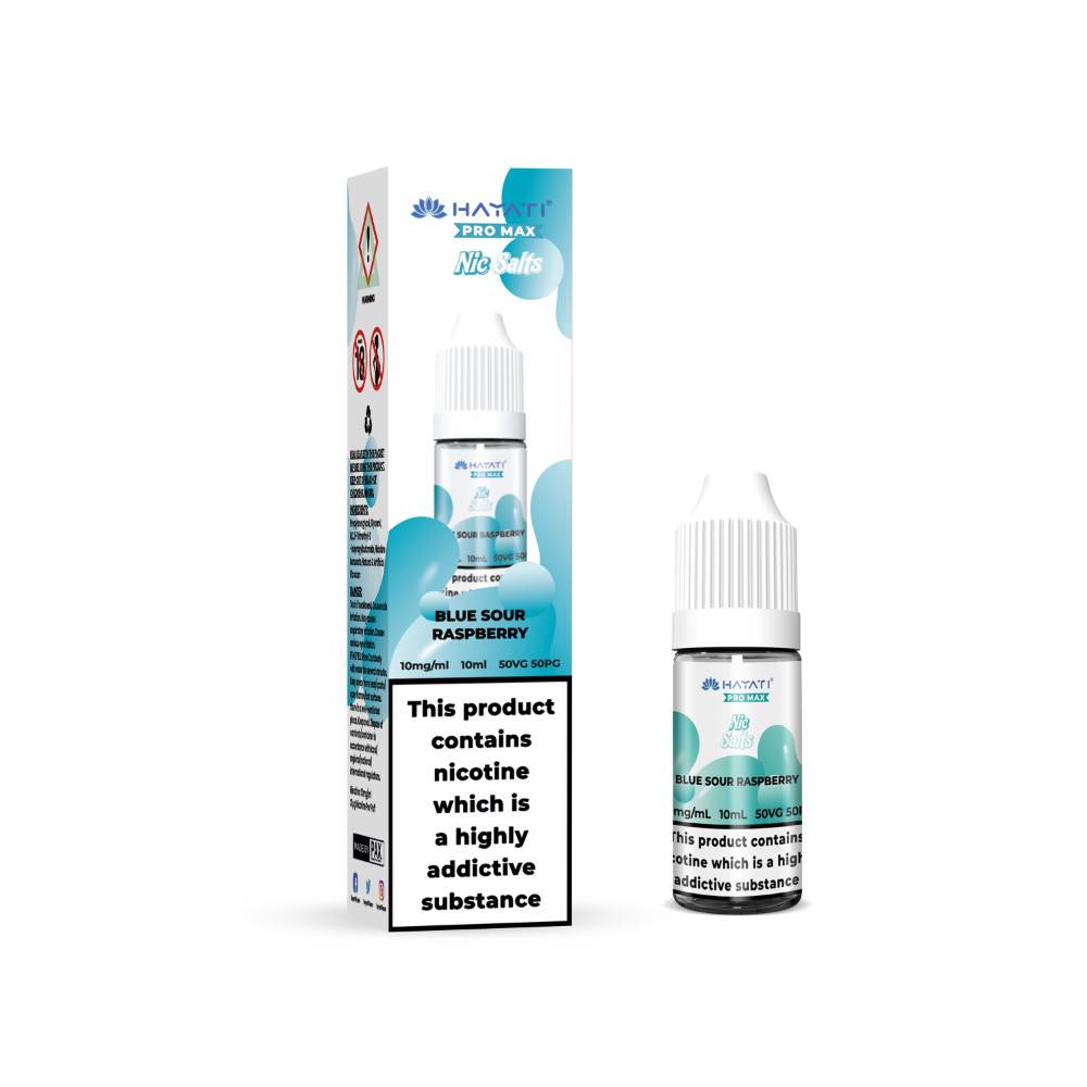 Hayati Pro Max Nic Salts E-Liquids 10ml Box of 10 Blue Sour Raspberry 20mg