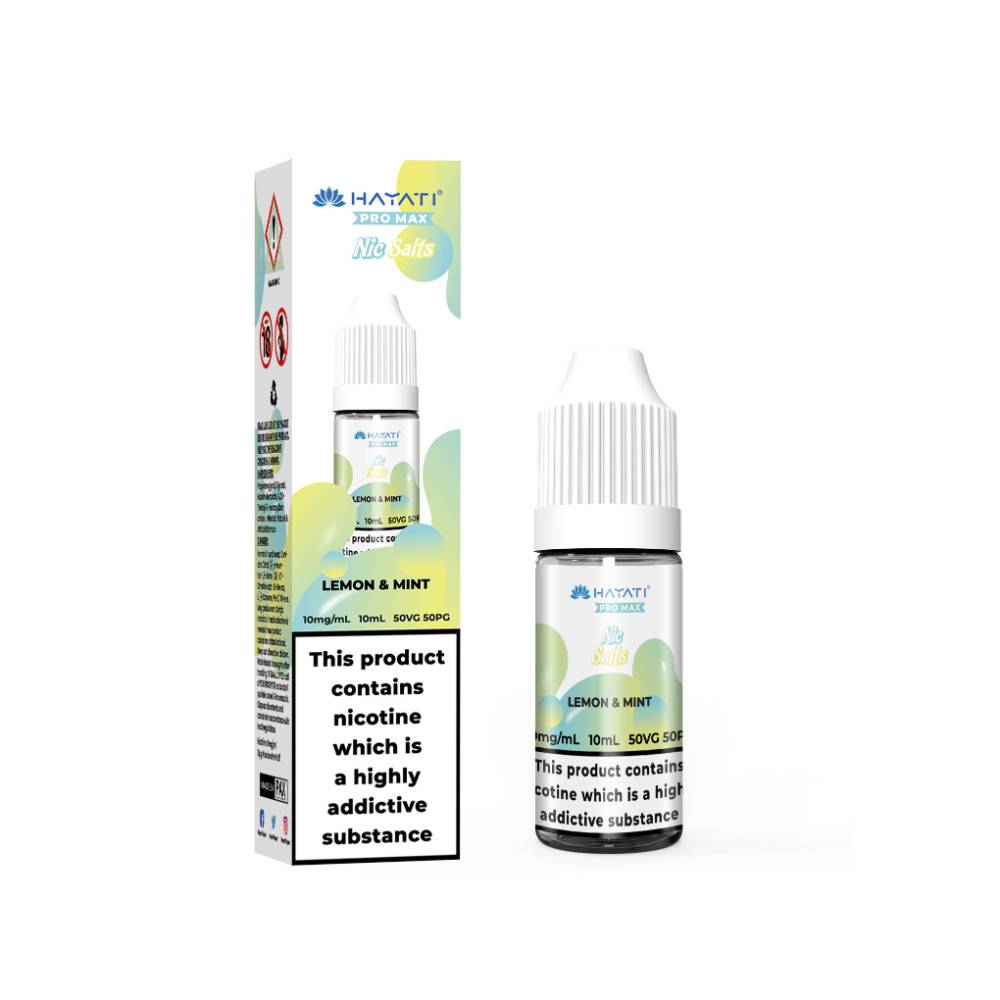 Hayati Pro Max Nic Salts E-Liquids 10ml Box of 10 Lemon & Mint 20mg