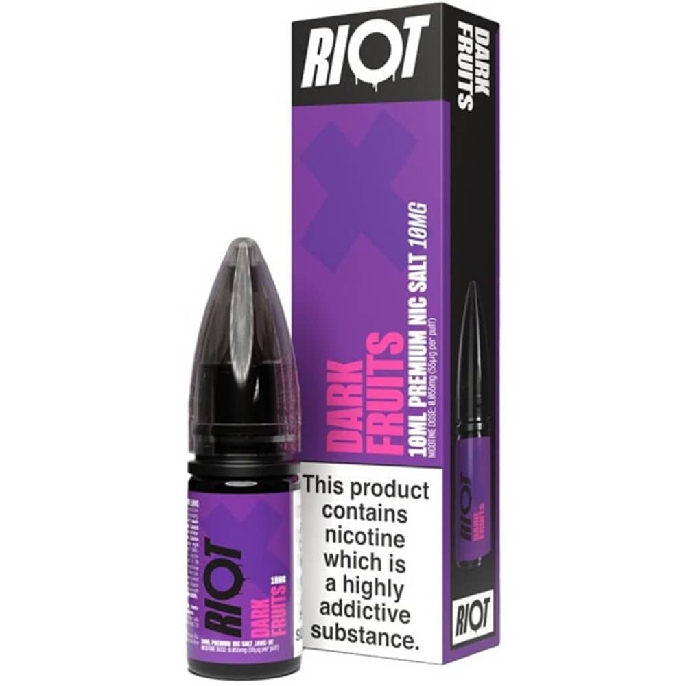 Riot X Nic Salts e liquids 10ml Box of 10 Dark Fruits 20mg