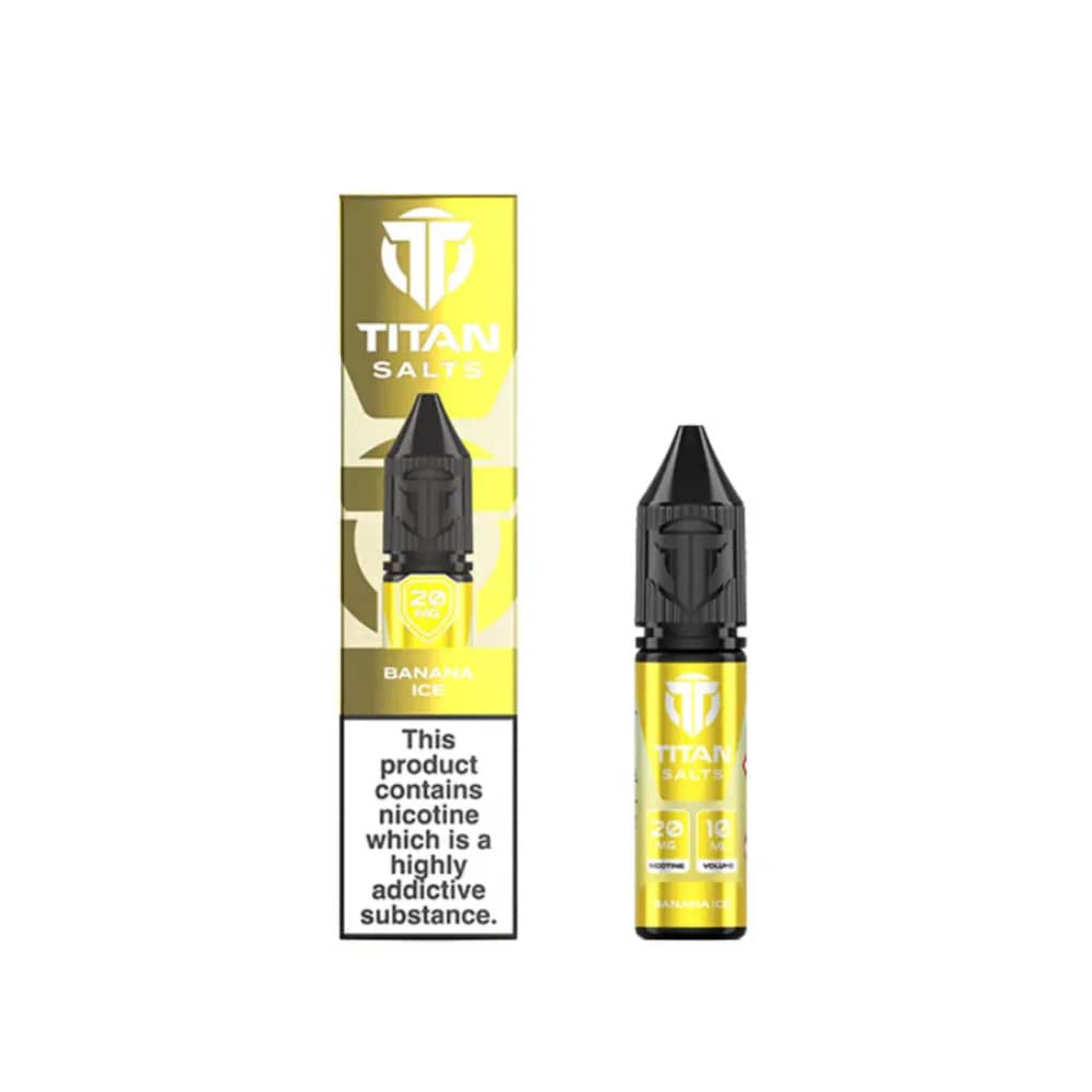 Titan Nic Salts e liquids 10ml Box of 10 Banana Ice 20mg