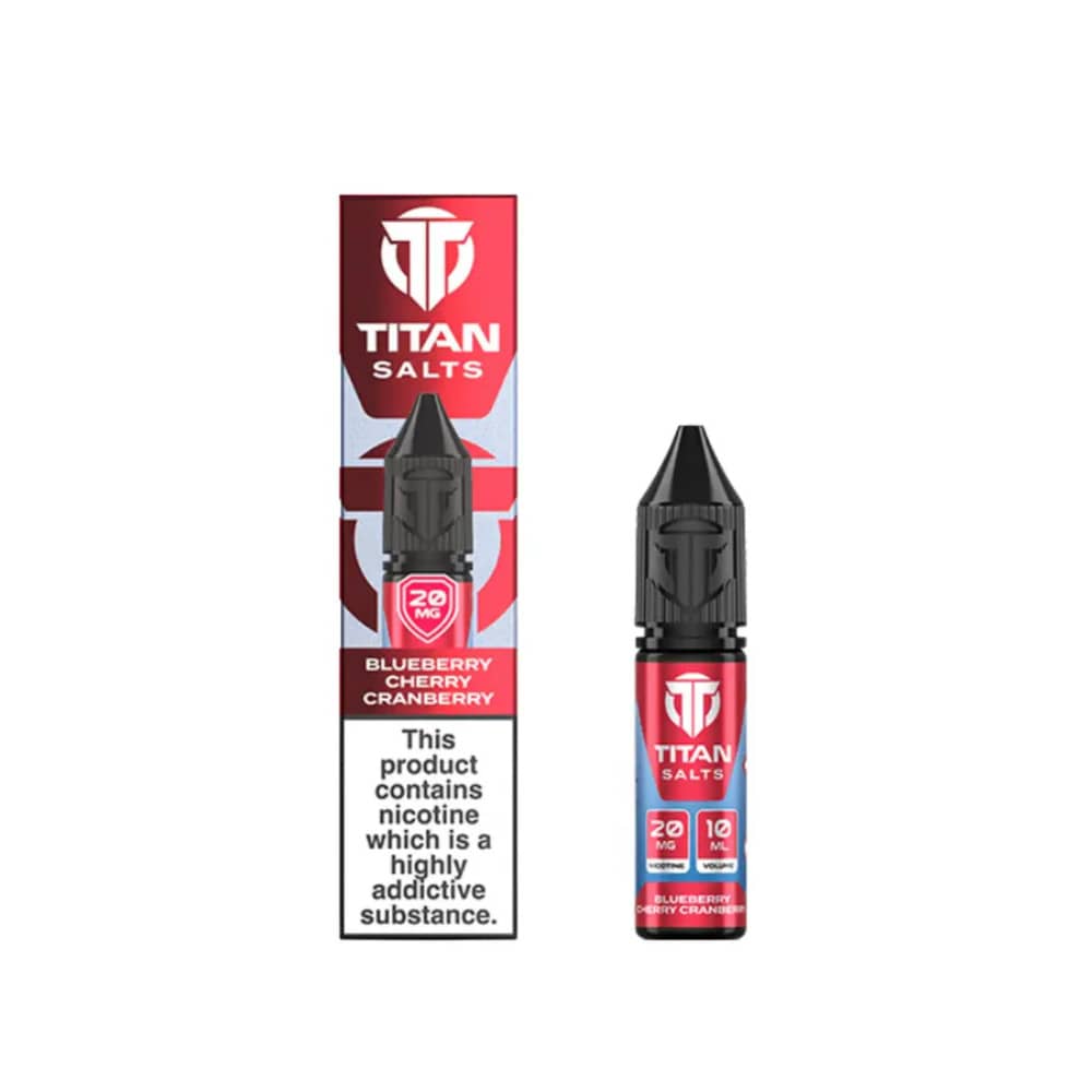 Titan Nic Salts e liquids 10ml Box of 10 Blueberry Cherry Cranberry 20mg