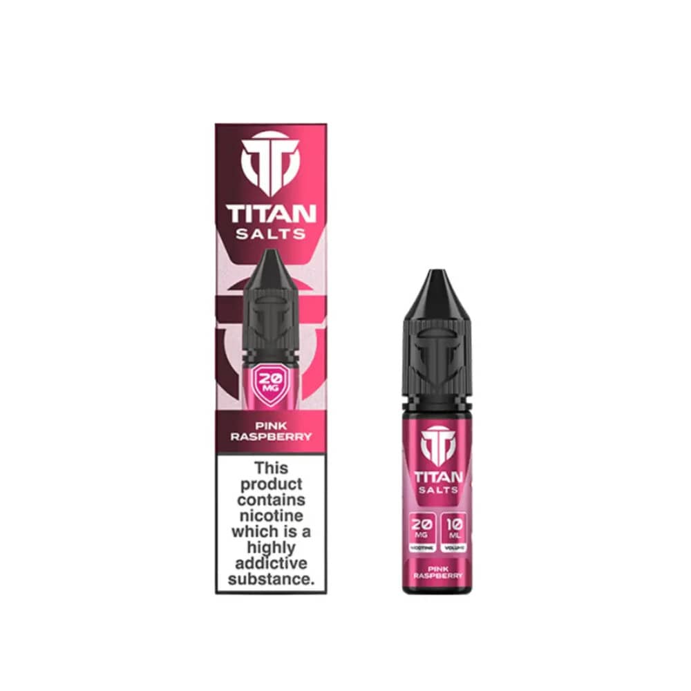 Titan Nic Salts e liquids 10ml Box of 10 Pink Raspberry 10mg