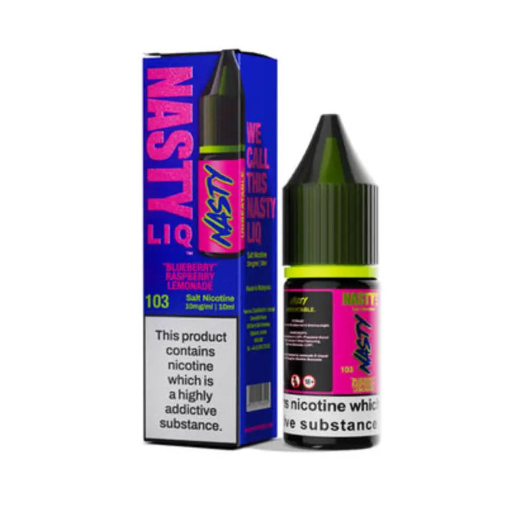 Nasty Liq Nic Salts e liquids 10ml Box of 10 Blueberry Raspberry Lemonade 20mg