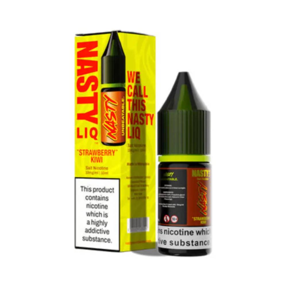 Nasty Liq Nic Salts e liquids 10ml Box of 10 Strawberry Kiwi 10mg