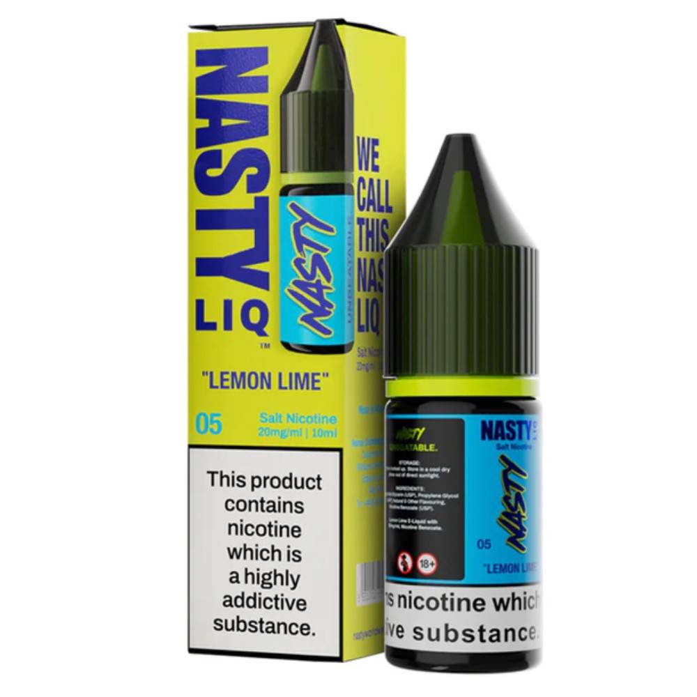 Nasty Liq Nic Salts e liquids 10ml Box of 10 Lemon Lime 10mg