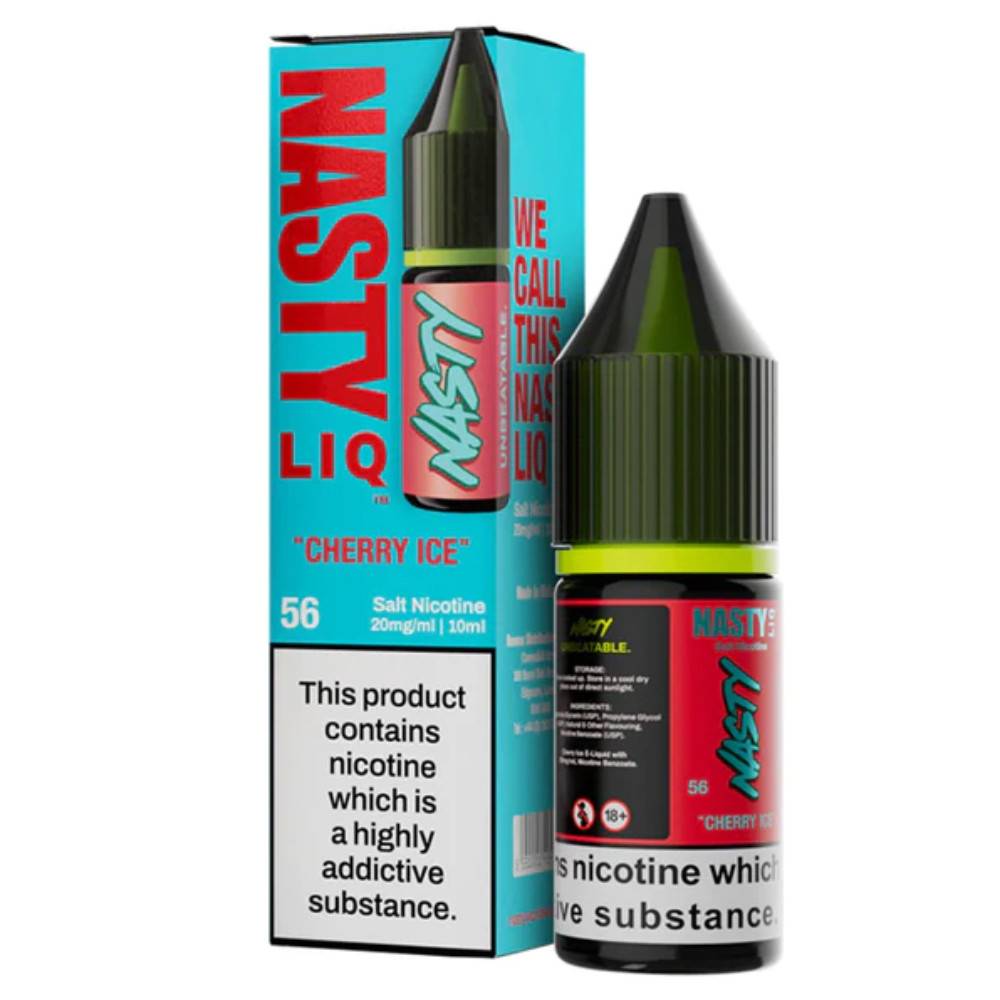 Nasty Liq Nic Salts e liquids 10ml Box of 10 Cherry Ice 10mg