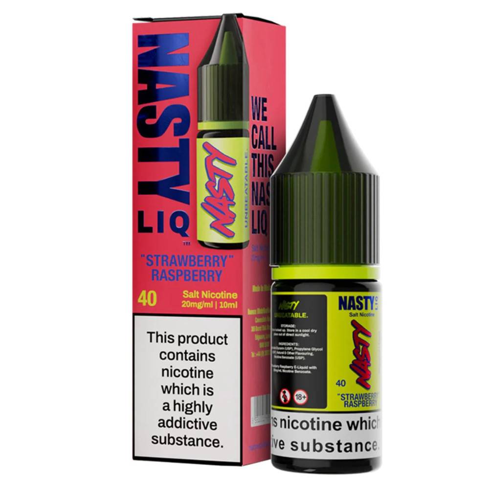Nasty Liq Nic Salts e liquids 10ml Box of 10 Strawberry Raspberry 10mg