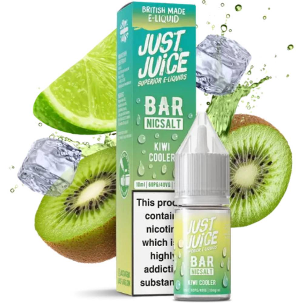 Just Juice Bar Nic Salts e liquids 10ml Box of 10 Kiwi Cooler 20mg