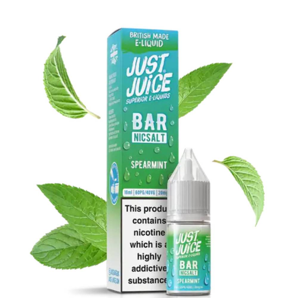 Just Juice Bar Nic Salts e liquids 10ml Box of 10 Spearmint 10mg