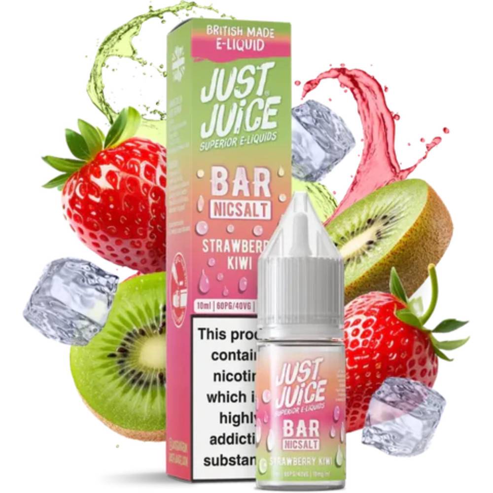 Just Juice Bar Nic Salts e liquids 10ml Box of 10 Strawberry Kiwi 20mg