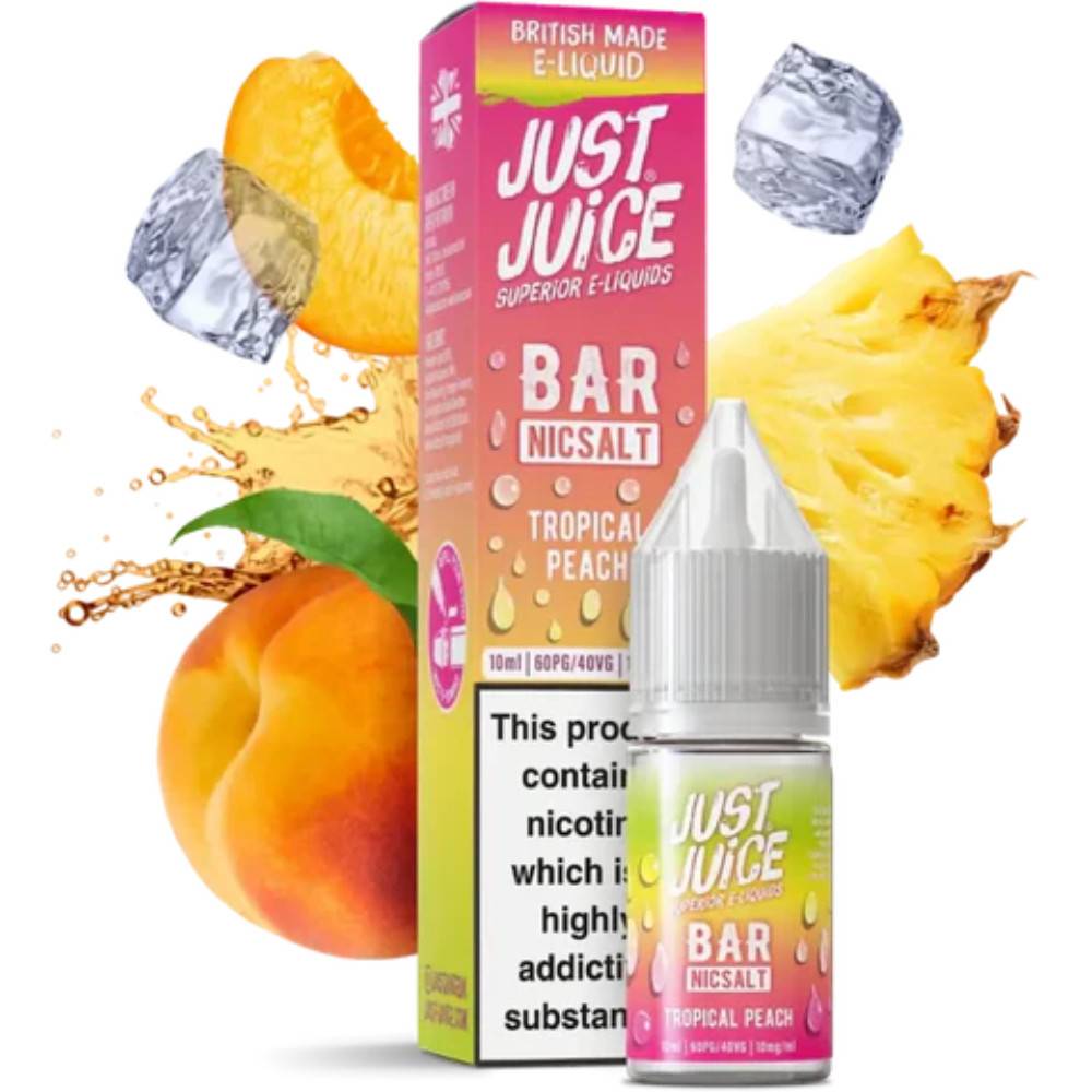 Just Juice Bar Nic Salts e liquids 10ml Box of 10 Tropical Peach 10mg