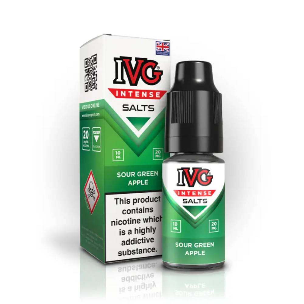 IVG Intense Nic Salts e liquids 10ml Box of 10 Sour Green 20mg