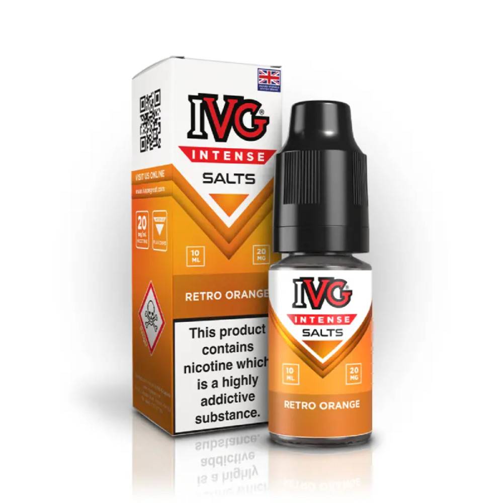 IVG Intense Nic Salts e liquids 10ml Box of 10 Retro Orange 20mg