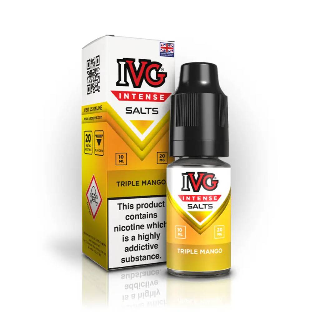 IVG Intense Nic Salts e liquids 10ml Box of 10 Triple Mango 10mg