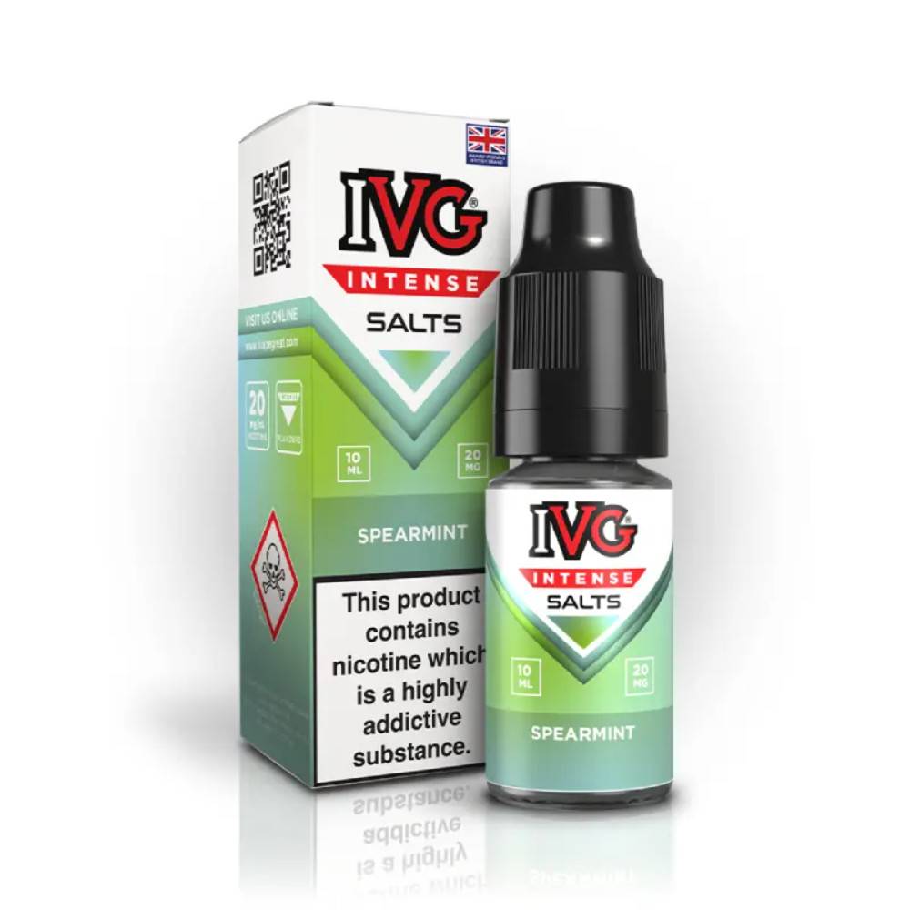 IVG Intense Nic Salts e liquids 10ml Box of 10 Spearmint 10mg