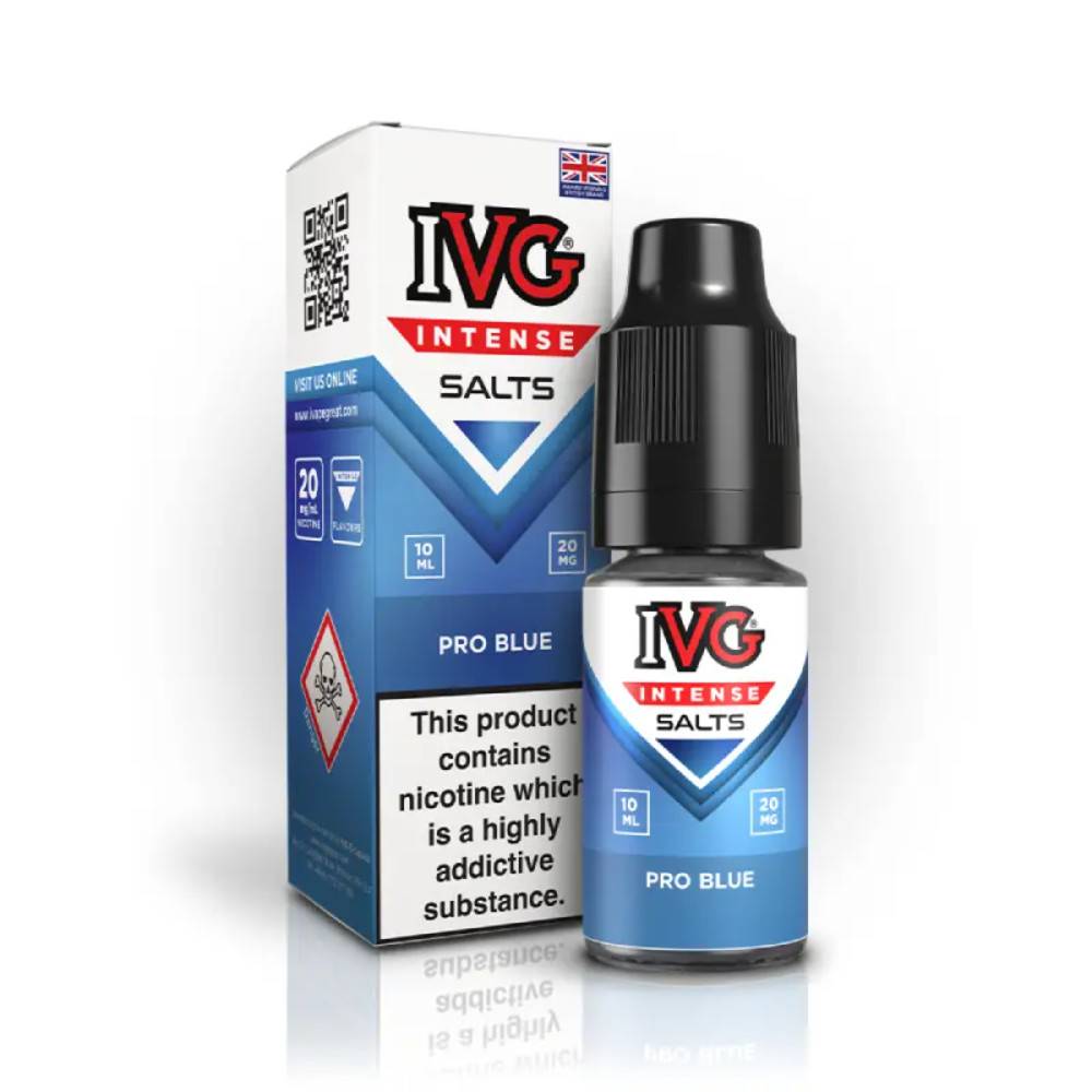 IVG Intense Nic Salts e liquids 10ml Box of 10 Pro Blue 10mg