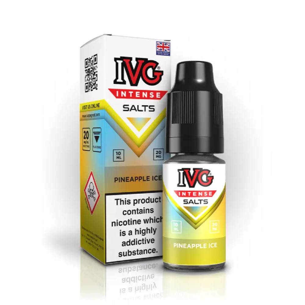IVG Intense Nic Salts e liquids 10ml Box of 10 Pineapple Ice 10mg