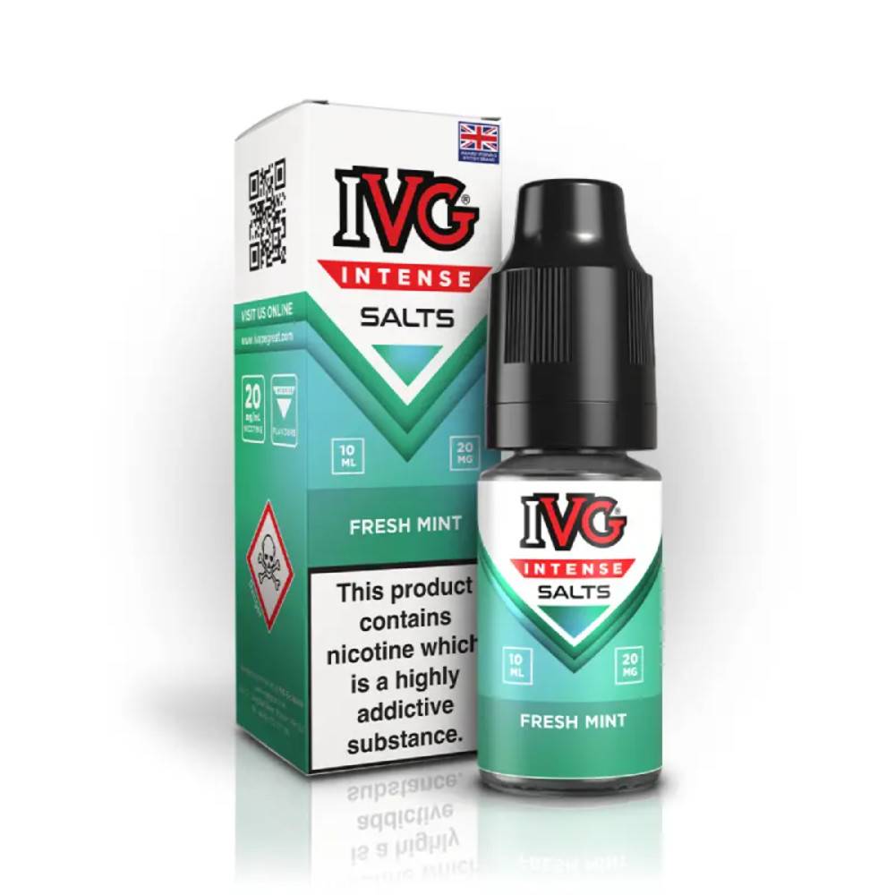 IVG Intense Nic Salts e liquids 10ml Box of 10 Fresh Mint 20mg