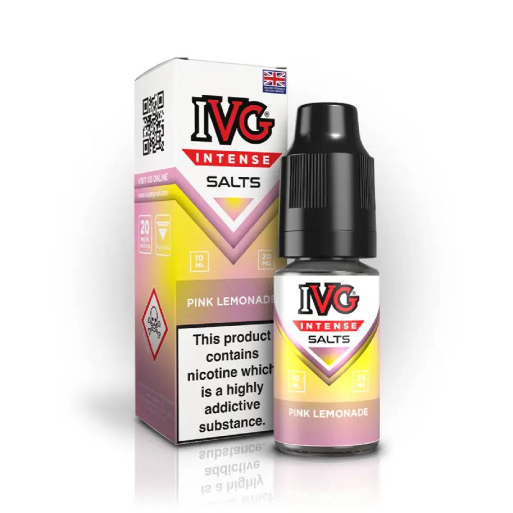 IVG Intense Nic Salts e liquids 10ml Box of 10 Pink Lemonade 10mg