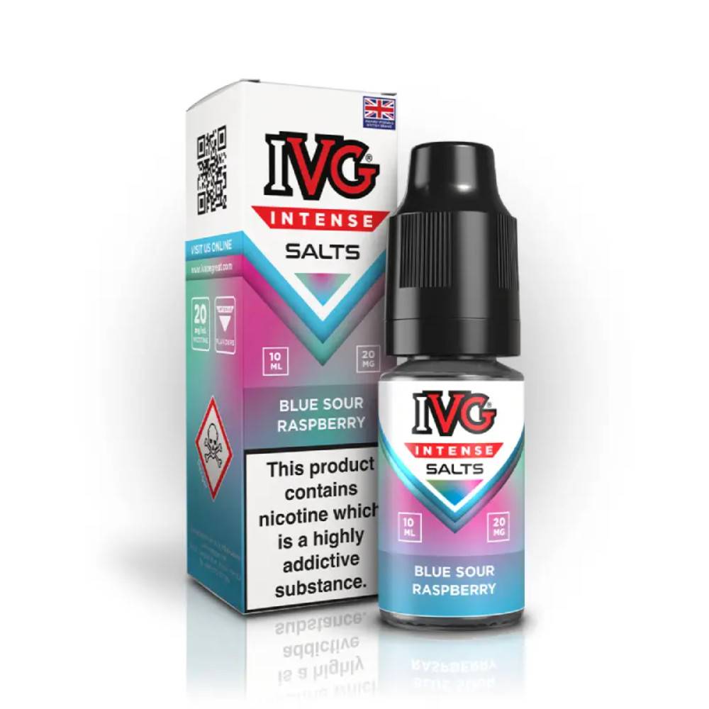 IVG Intense Nic Salts e liquids 10ml Box of 10 Blue Sour Raspberry 20mg