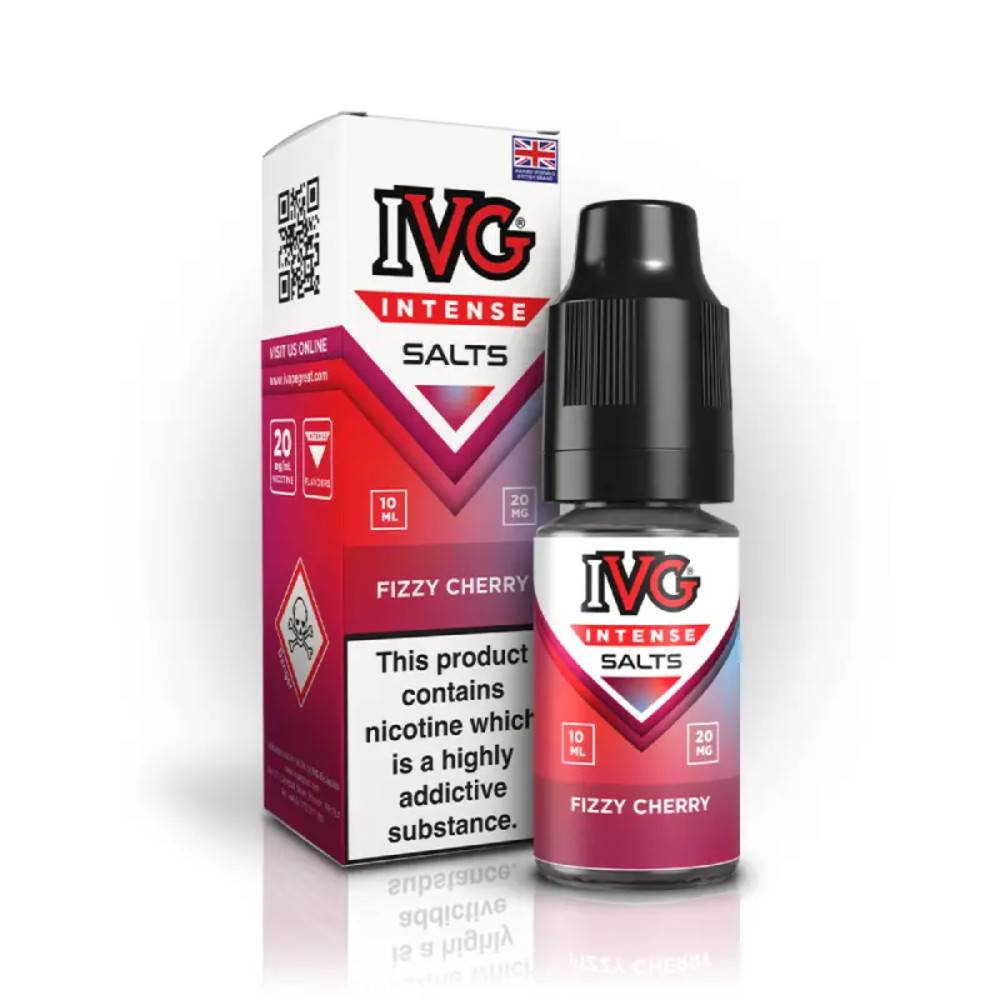 IVG Intense Nic Salts e liquids 10ml Box of 10 Fizzy Cherry 10mg