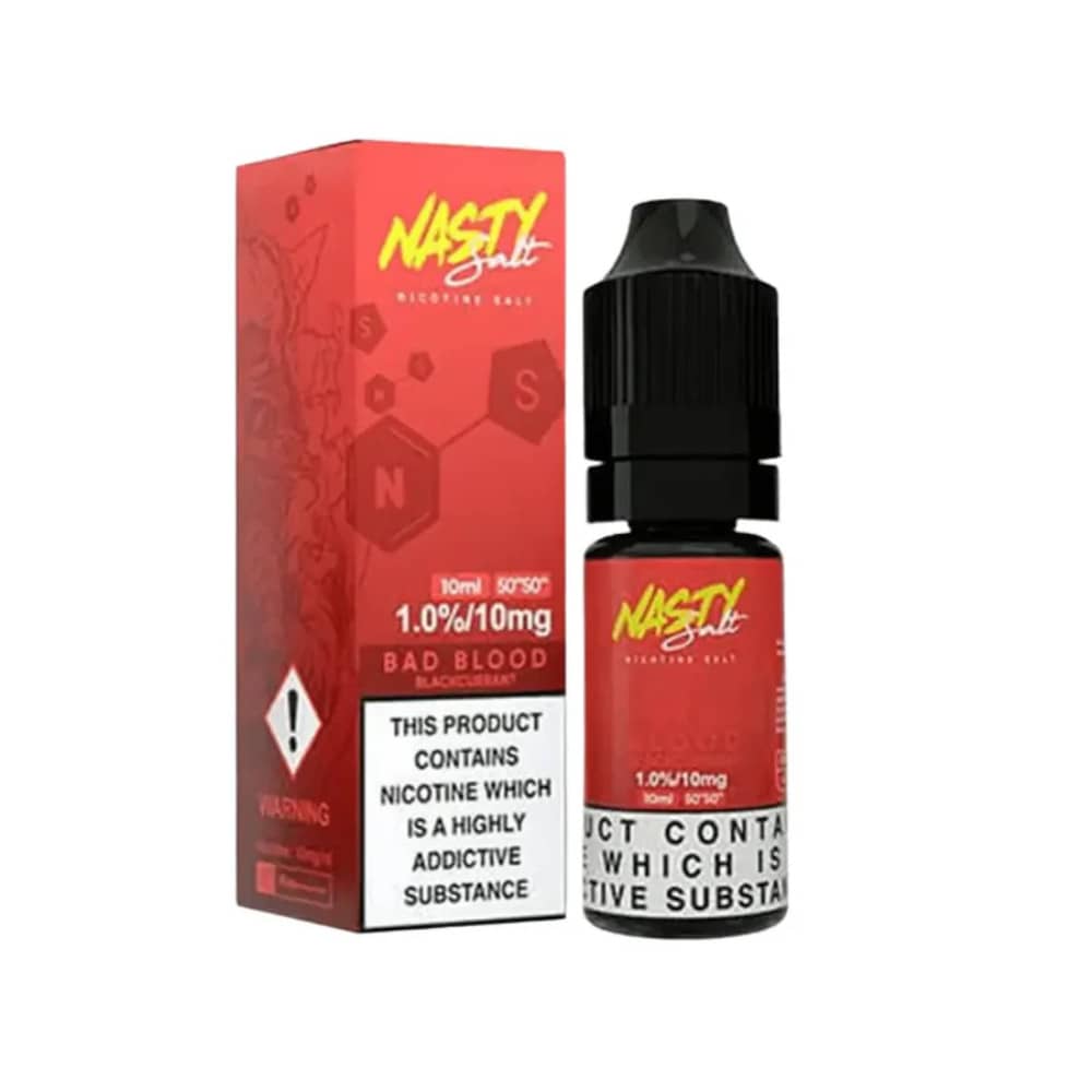 Nasty Juice Nic Salts e liquids 10ml Box of 10 Bad Blood 10mg