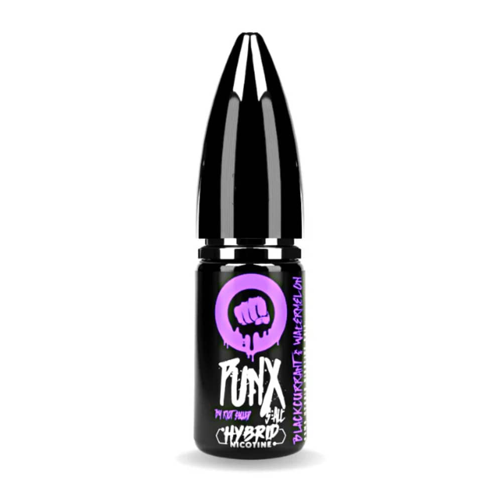 Riot Squad Punx Nic Salts e liquids 10ml Box of 10 Blackcurrant & Watermelon 10mg