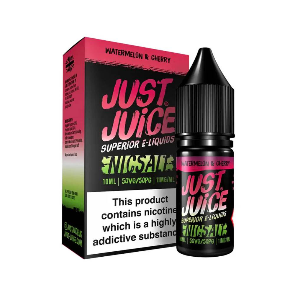 Just Juice Original Nic Salts e liquids 10ml Box of 5 Watermelon & Cherry 10mg
