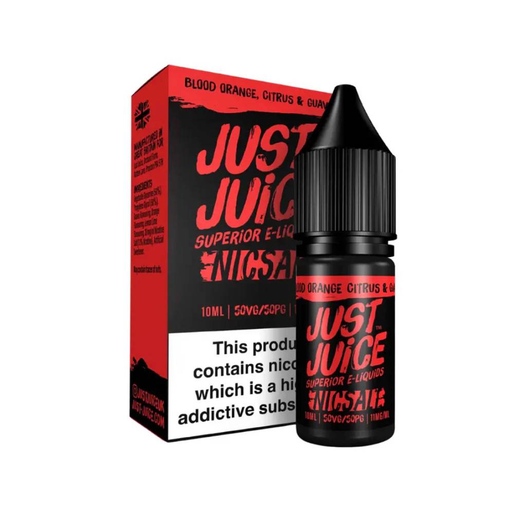 Just Juice Original Nic Salts e liquids 10ml Box of 5 Blood Orange Citrus & Guava 10mg