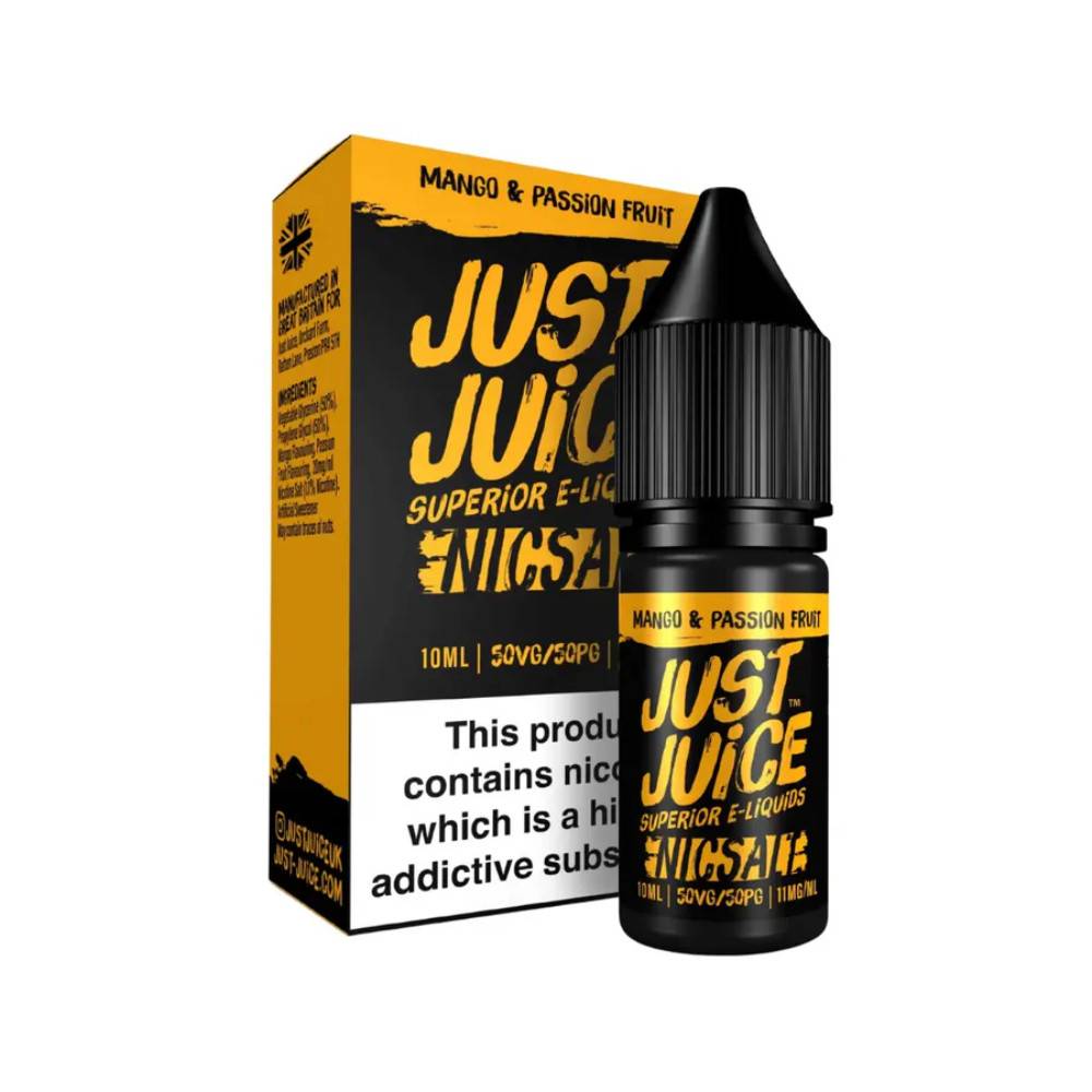 Just Juice Original Nic Salts e liquids 10ml Box of 5 Mango Passion Fruit 10mg