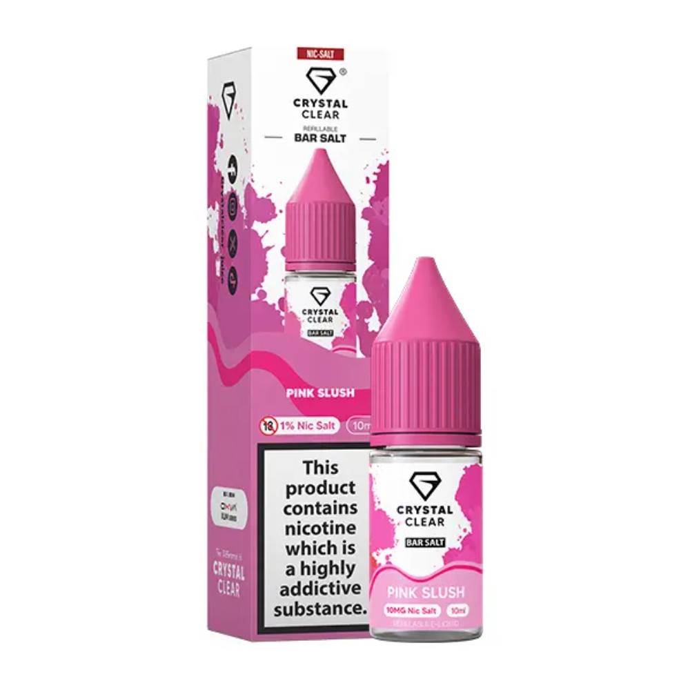 Crystal Clear Nic Salts e liquids 10ml Box of 10 Pink Slush 20mg