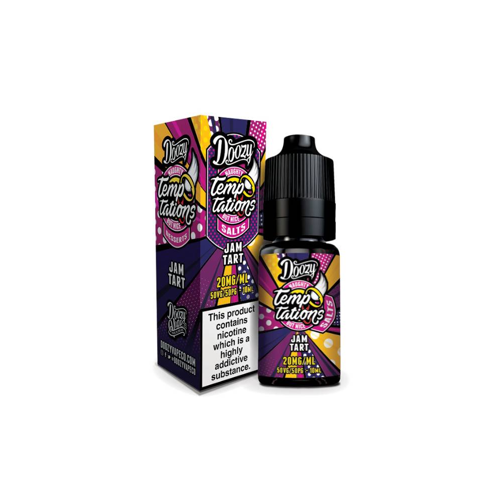 Doozy Temptation Nic Salts e liquids 10ml Box of 10 Jam Tart 20mg
