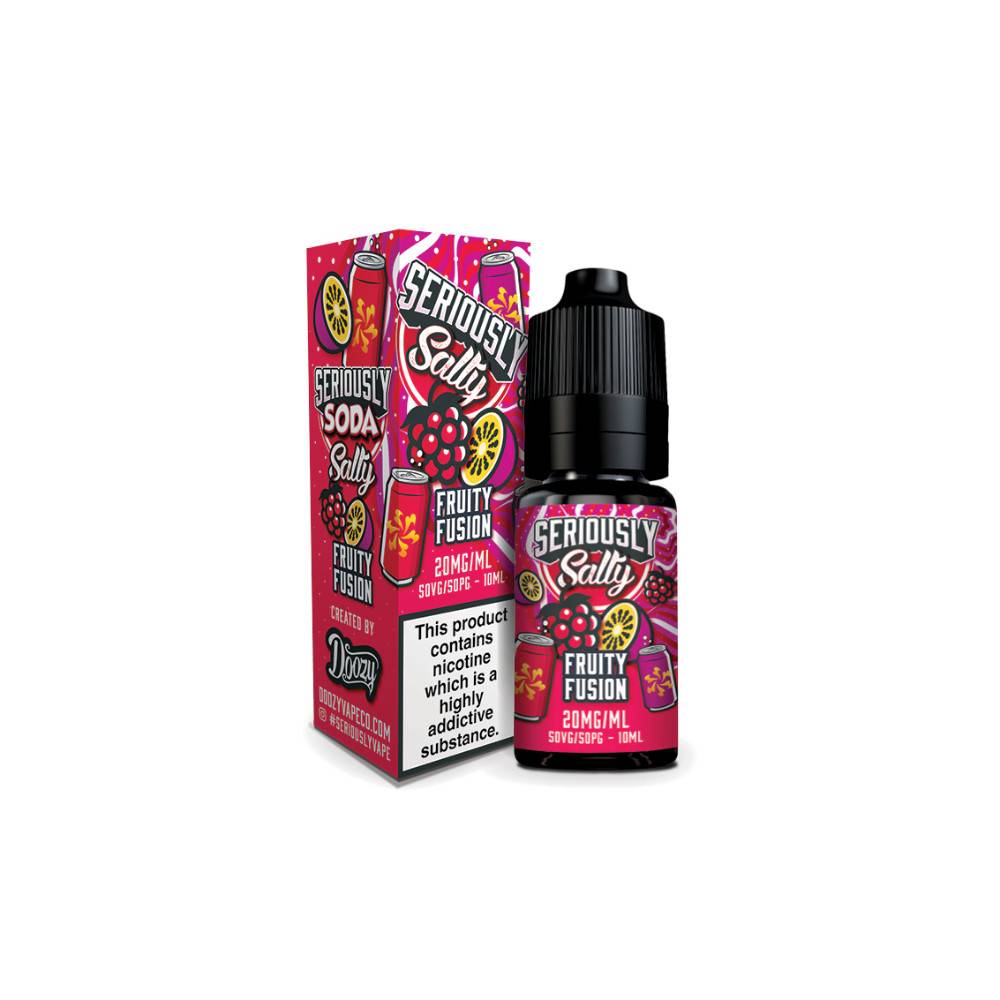 Doozy Serious Soda Nic Salts e liquids 10ml Box of 10 Fruity Fusion 20mg