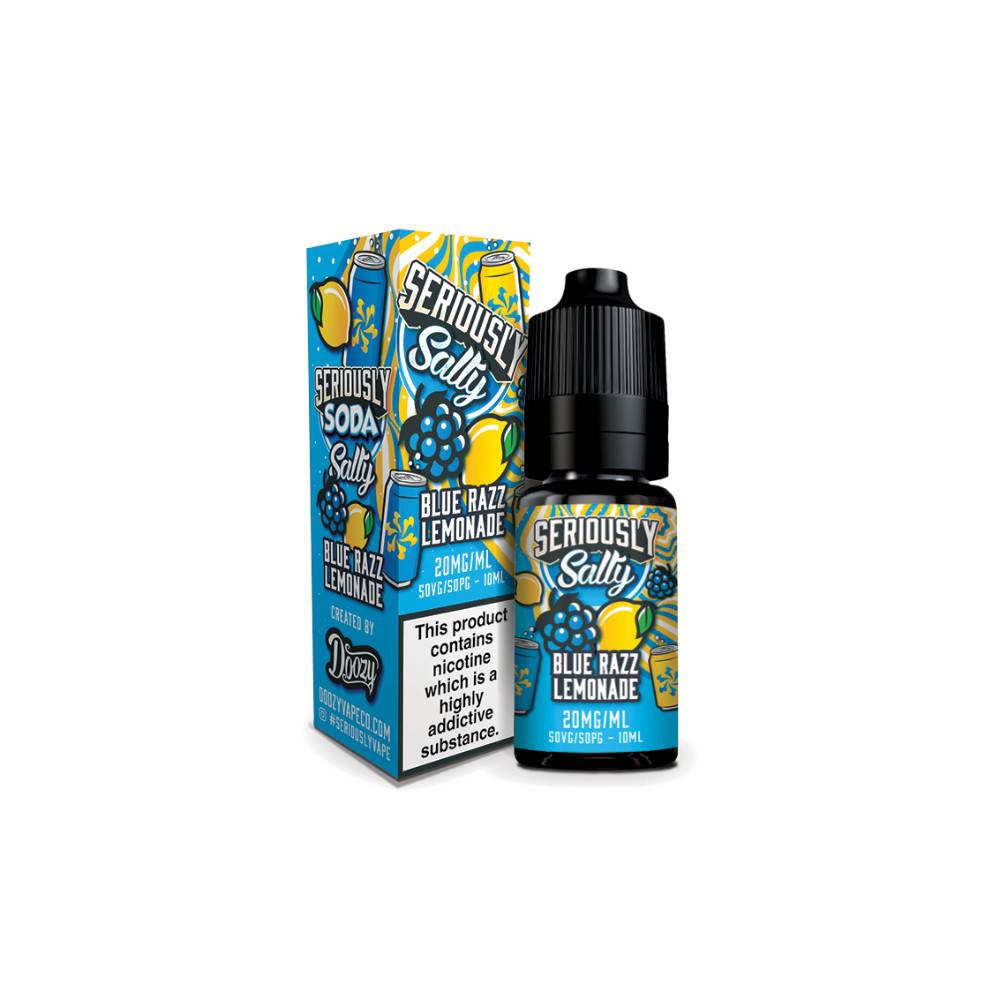 Doozy Serious Soda Nic Salts e liquids 10ml Box of 10 Blue Razz Lemonade 20mg