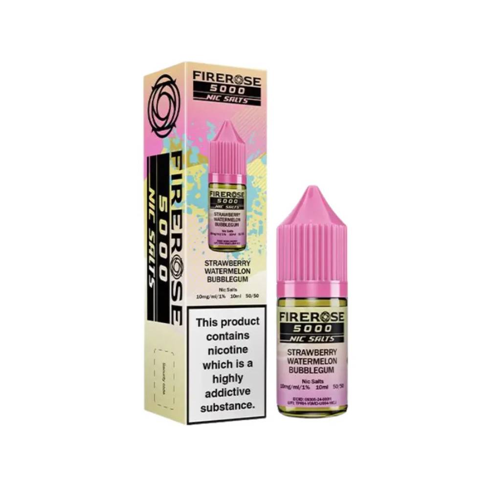 Firerose 5000 Nic Salts e liquids 10ml Box of 10 Strawberry Watermelon Bubblegum 20mg