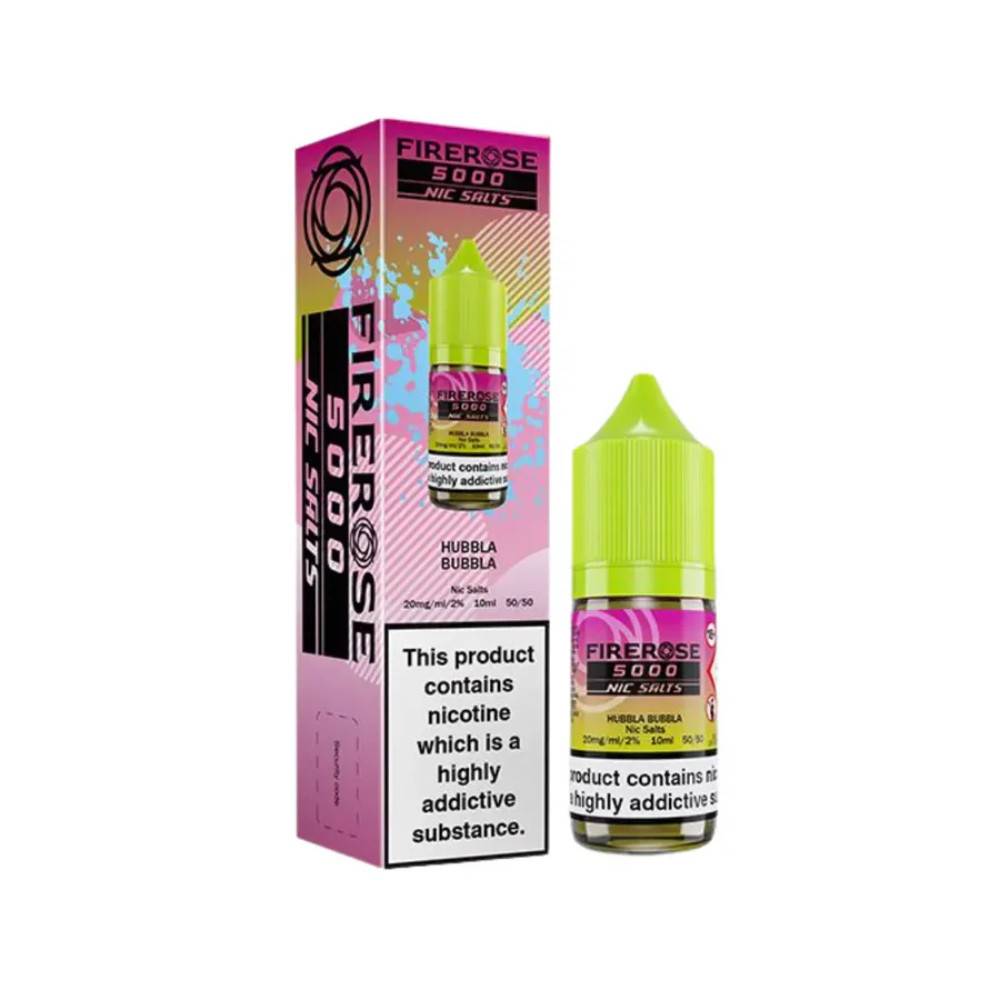 Firerose 5000 Nic Salts e liquids 10ml Box of 10 Hubba Bubba 20mg