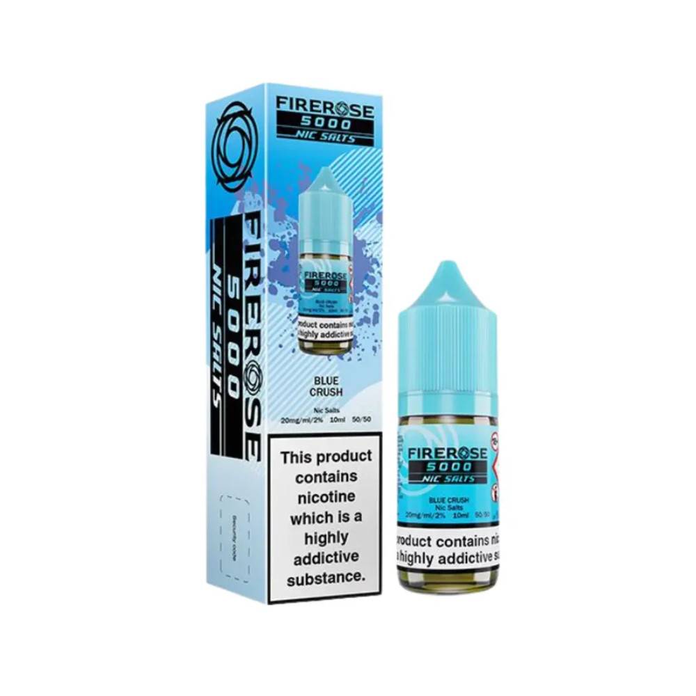 Firerose 5000 Nic Salts e liquids 10ml Box of 10 Blue Crush 10mg