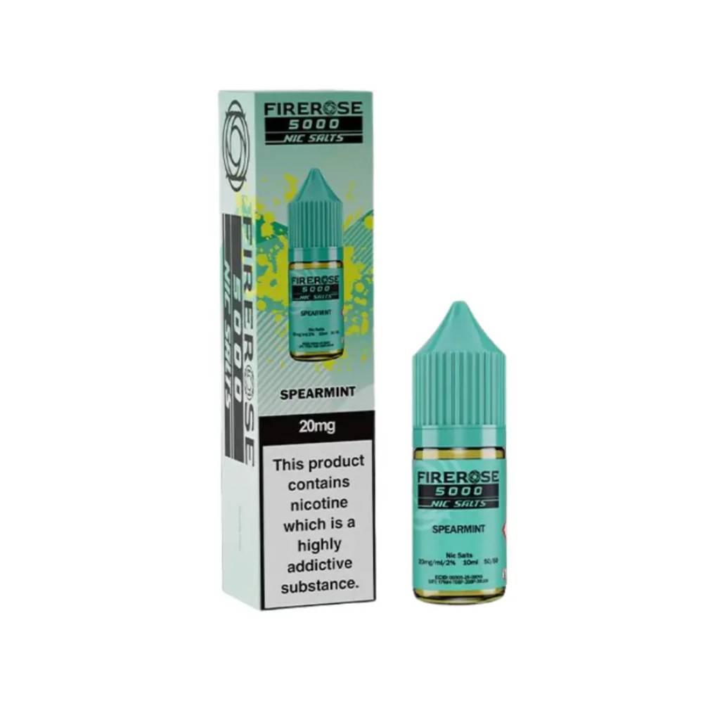 Firerose 5000 Nic Salts e liquids 10ml Box of 10 Spearmint 10mg