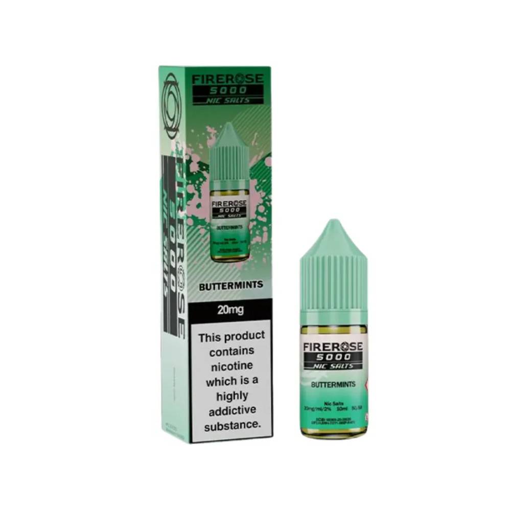 Firerose 5000 Nic Salts e liquids 10ml Box of 10 Buttermints 20mg