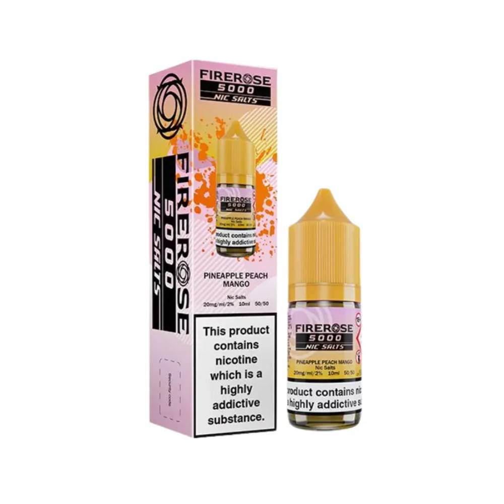 Firerose 5000 Nic Salts e liquids 10ml Box of 10 Pineapple Peach Mango 20mg
